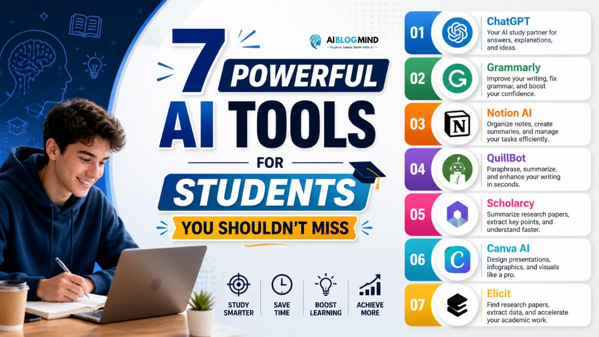 7 Powerful Tools of AI for students You Shouldn't Miss