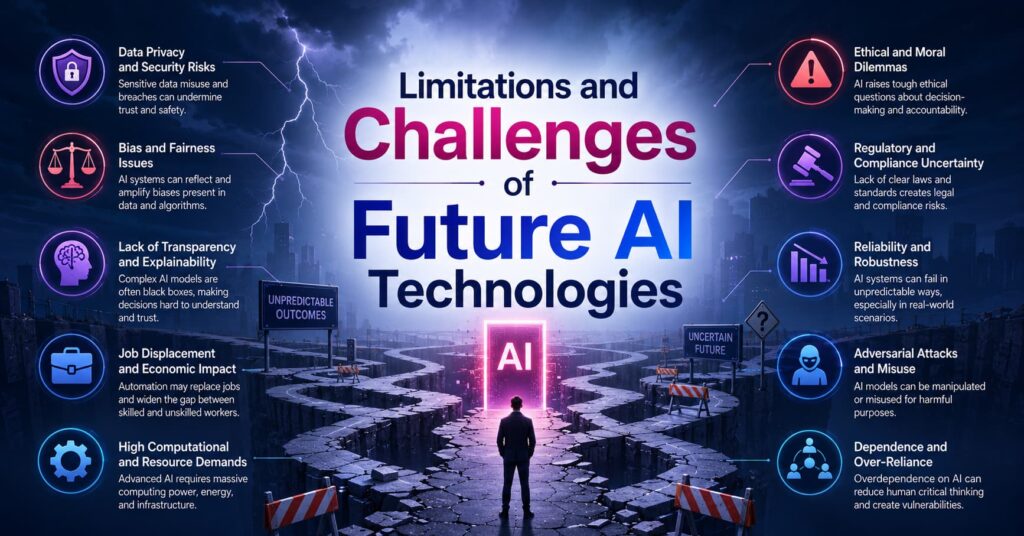 Limitations and Challenges of Future AI Technologies