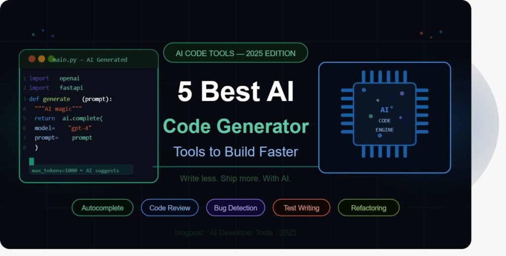 5 Best AI Code Generator Tools to Build Faster
