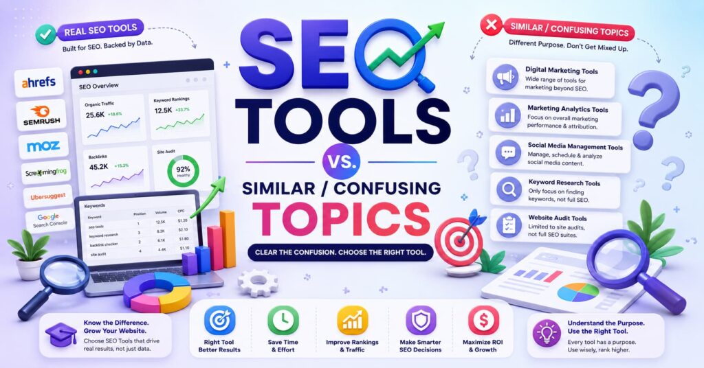SEO Tools vs. Similar/Confusing Topics