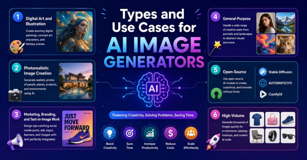 Types and Use Cases for AI Image Generators