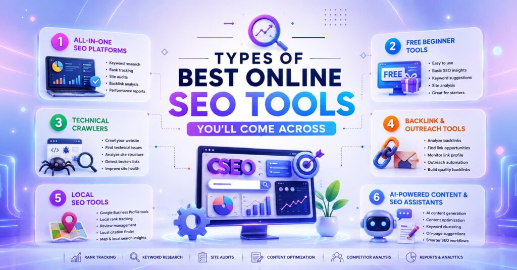 Types of Best Online SEO Tools You'll Come Across