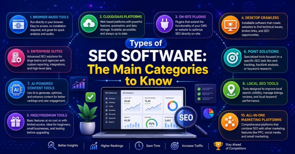 Types of SEO Software: The Main Categories to Know