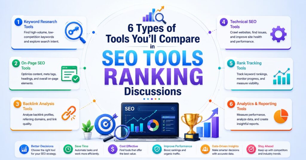 6 Types of Tools You'll Compare in SEO Tools Ranking Discussions
