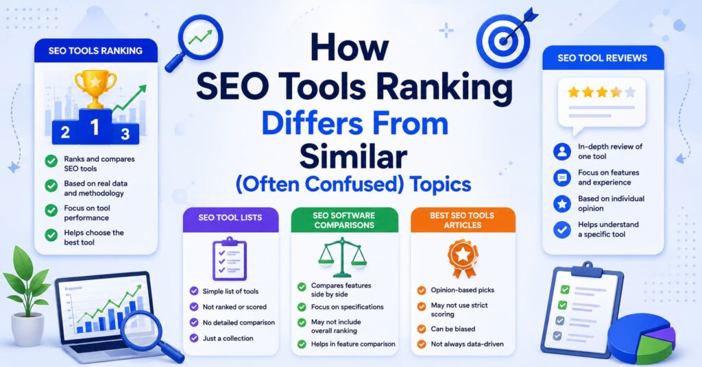 How SEO Tools Ranking Differs From Similar (Often Confused) Topics