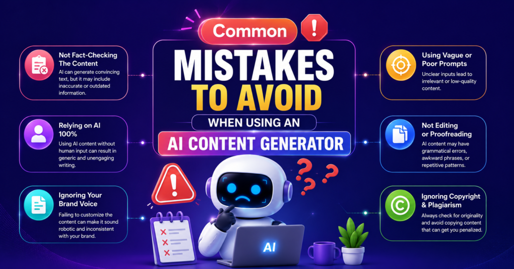 Common Mistakes to Avoid When Using an AI Content Generator