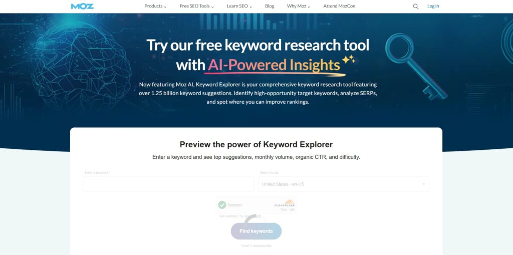 Moz Keyword Explorer